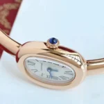Cartier Baignoire 1920 Rose Gold Dupe Watch Crown Close-up