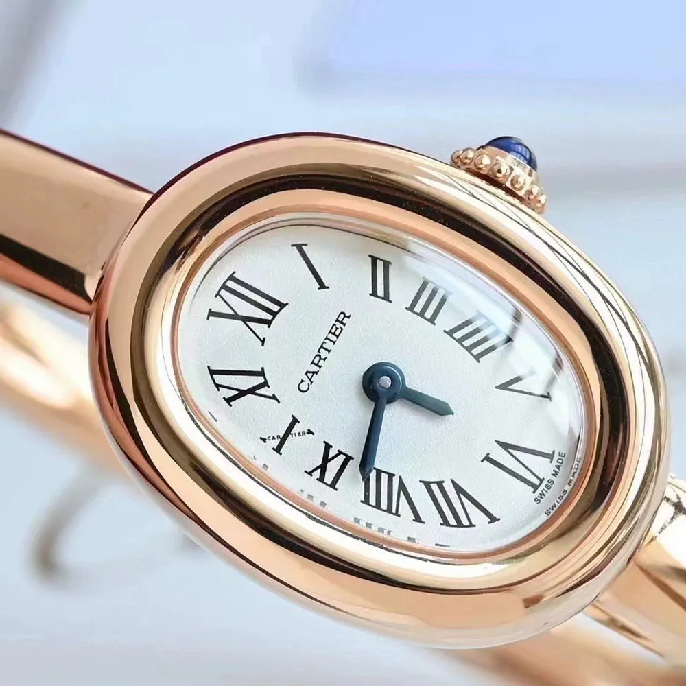 Cartier Baignoire 1920 Rose Gold Dupe Watch Dial Close-up