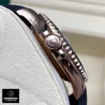Close-up of the crown on the Super Clone Rolex Yacht-Master Rose Gold watch