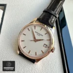 Close-up of the dial on the Super Clone Patek Philippe Calatrava Rose Gold 5227R