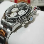 Daytona Le Mans White Gold Rolex 126529LN Side View of Case, Crown, and Chronograph Pushers