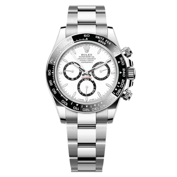 Rolex Daytona Panda White 126500LN Super Clone Watch Stainless Steel Case, Black Ceramic Bezel, White Dial