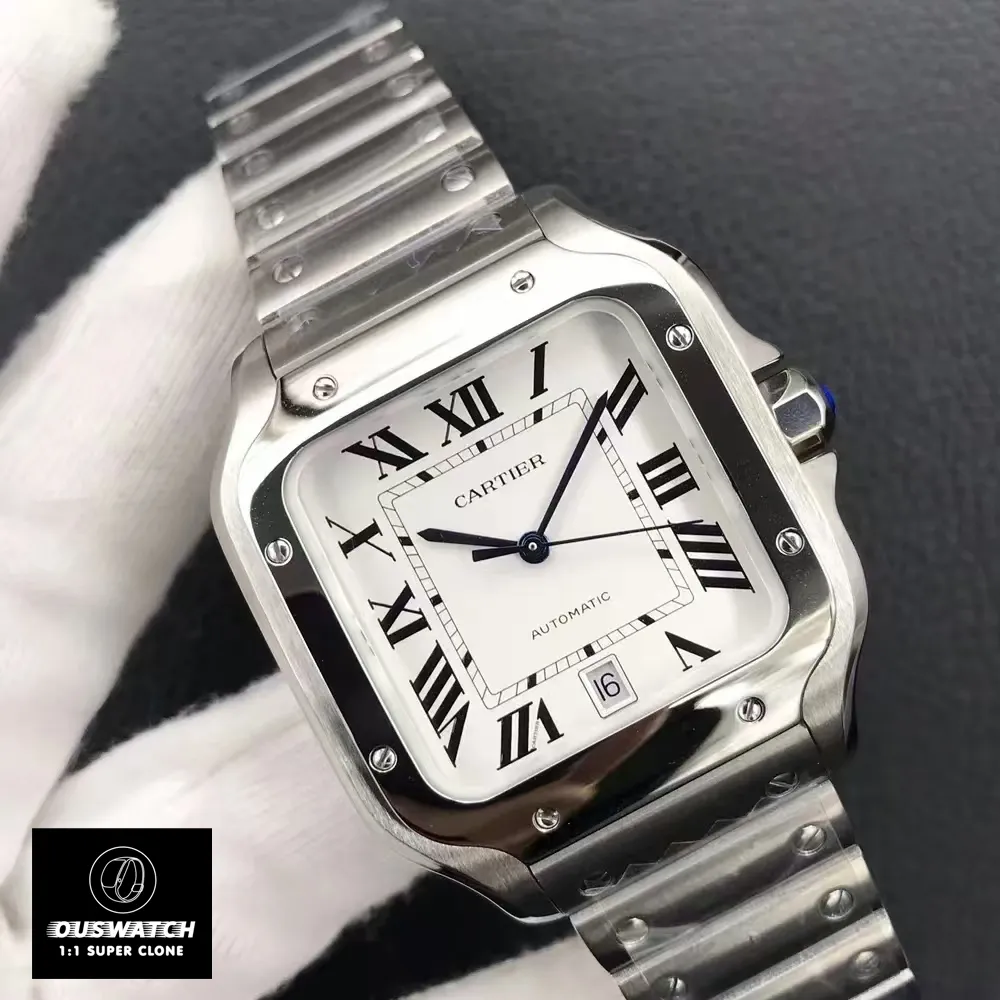 Super Clone Men's Cartier Santos Large WSSA0018 Watch showcased at a 120-degree angle.