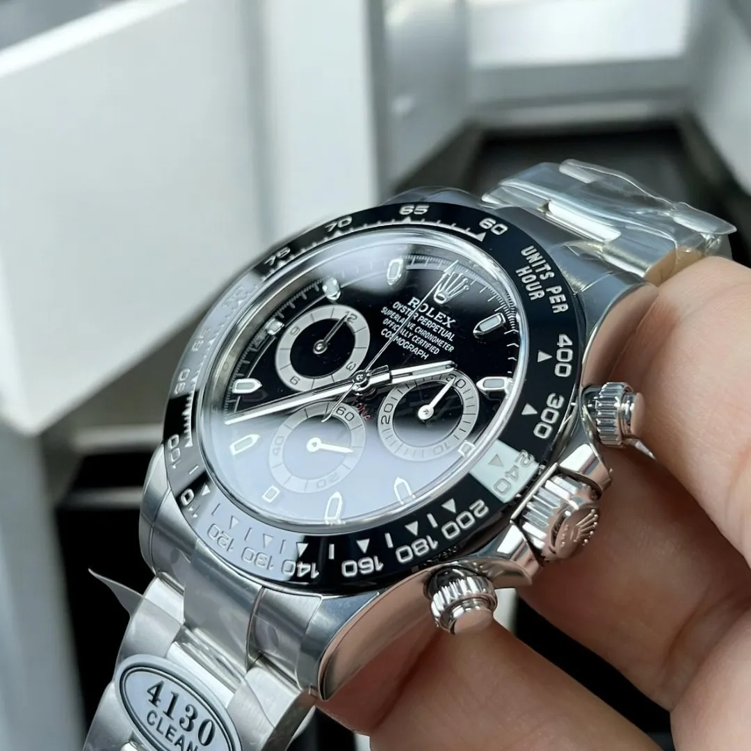 Rolex Daytona Black 116500LN Super Clone Watch Close-Up of Ceramic Bezel