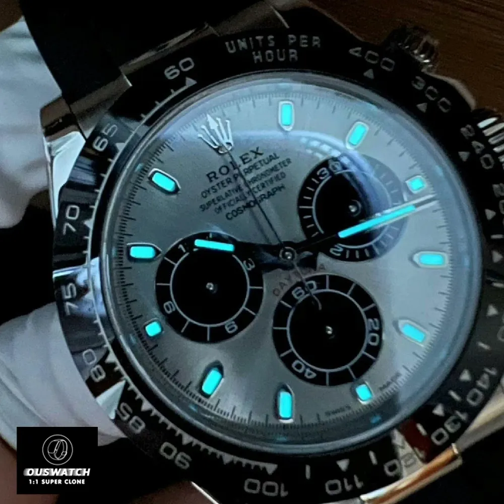 Rolex Daytona Ghost Super Clone Watch Fluorescent Display at Night