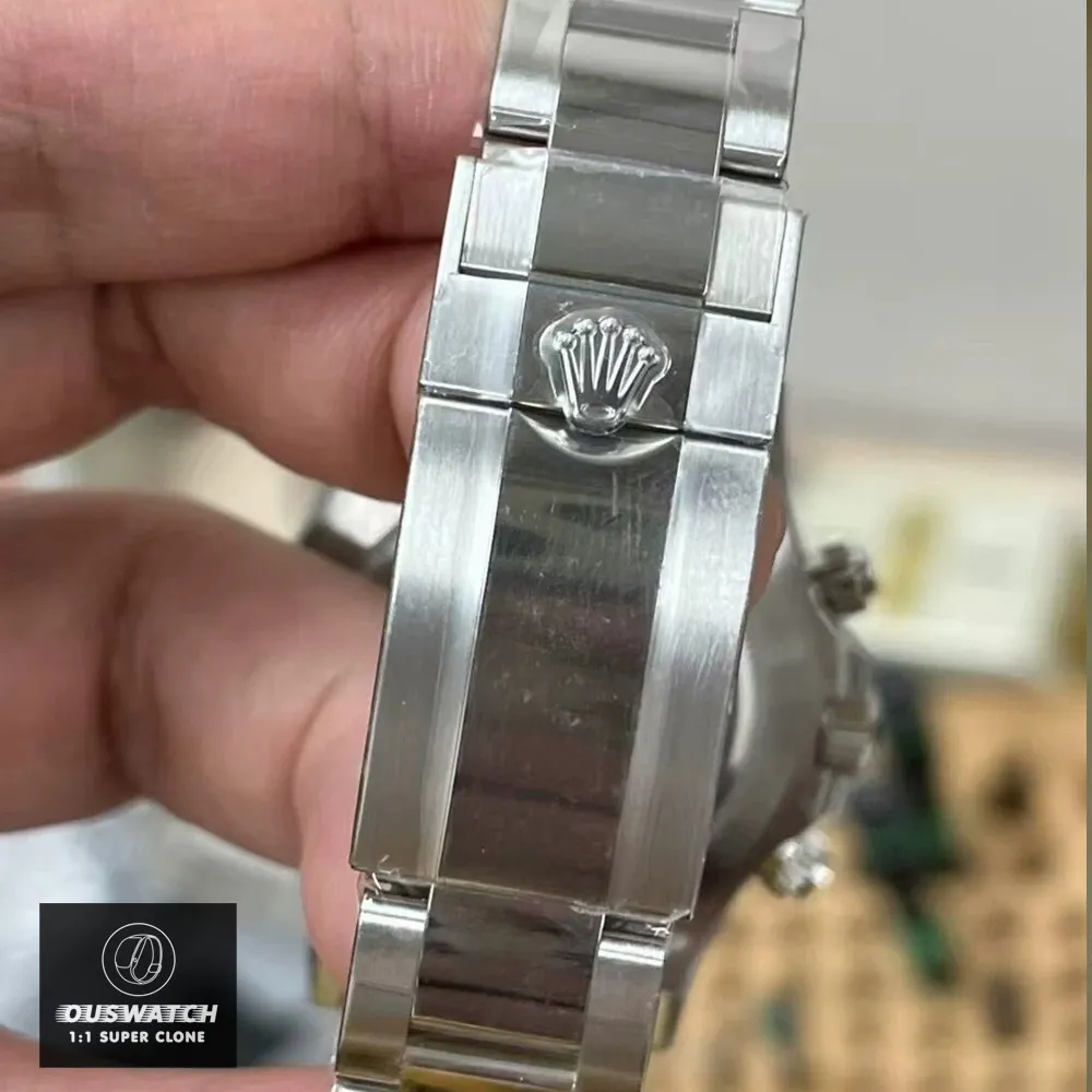 Rolex Daytona Ice Blue Dial Super Clone Watch 904 Stainless Steel Bracelet and Clasp