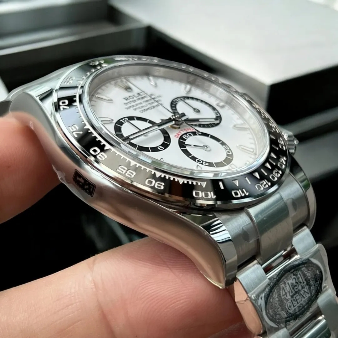 Rolex Daytona Panda 116500LN Watch Side View Stainless Steel and Bezel Detail