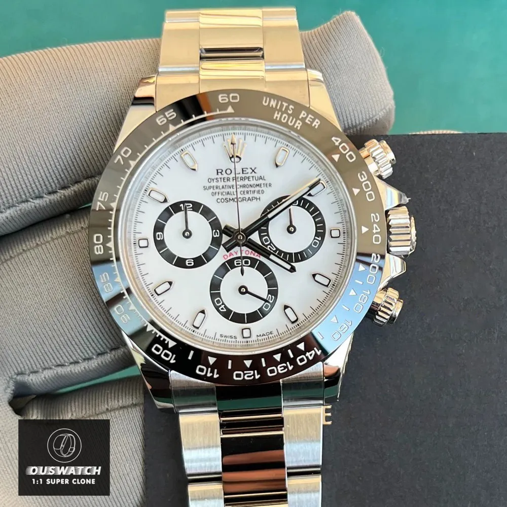 Rolex Daytona White Dial 116500LN Watch Dial and Bezel Front View
