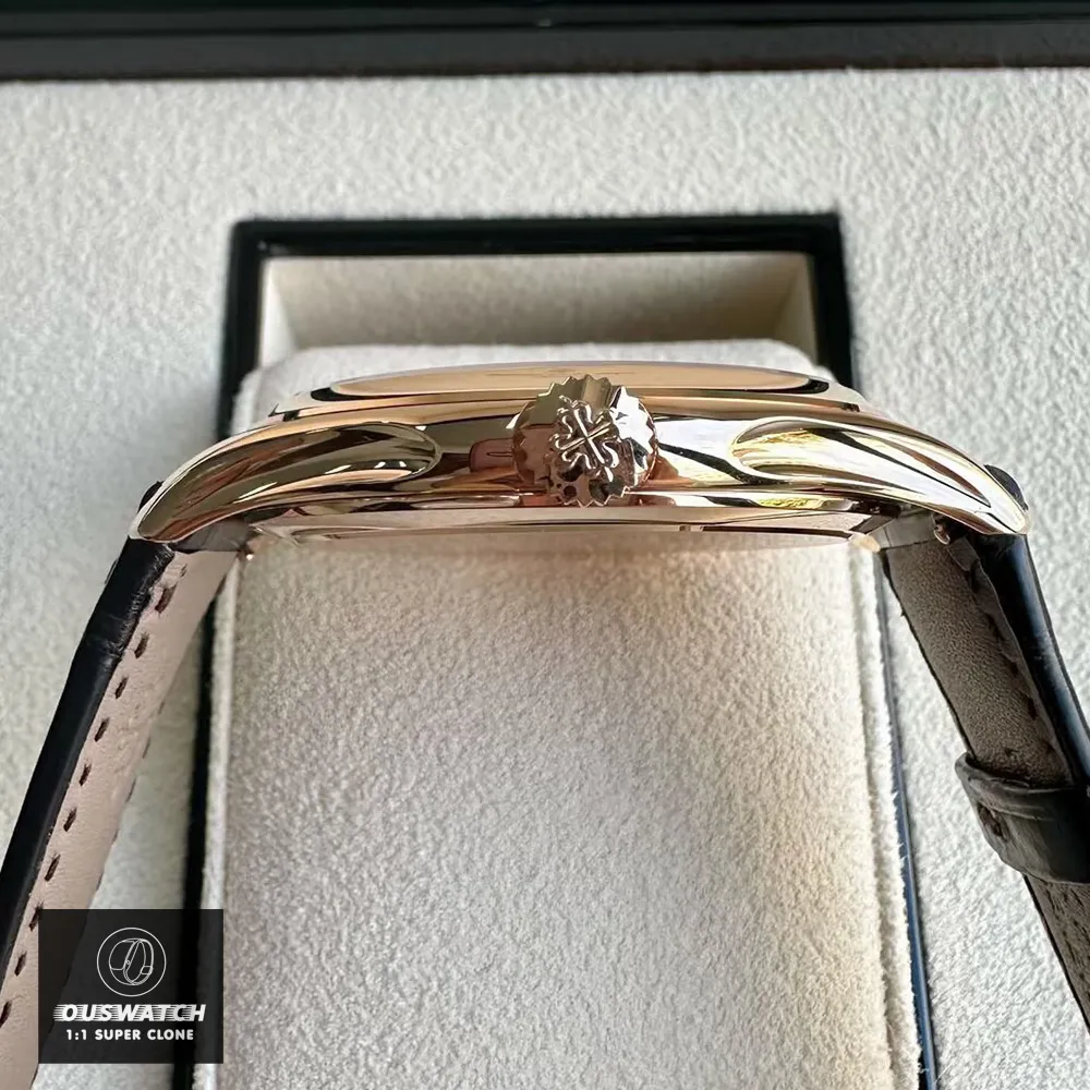 Side view of the Super Clone Patek Philippe Calatrava Rose Gold 5227R watch