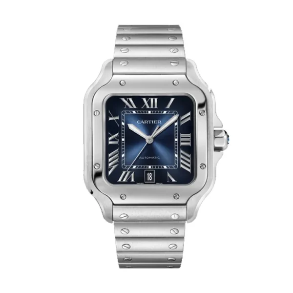 Super Clone Cartier Santos Blue Dial WSSA0071 Large Model Replica Watch