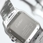 Back View of Super Clone Cartier Santos Blue Dial WSSA0071 Watch with Stainless Steel Case