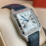 Stainless steel case details of Super Clone Cartier Santos Dumont Extra Large WSSA0032 Watch