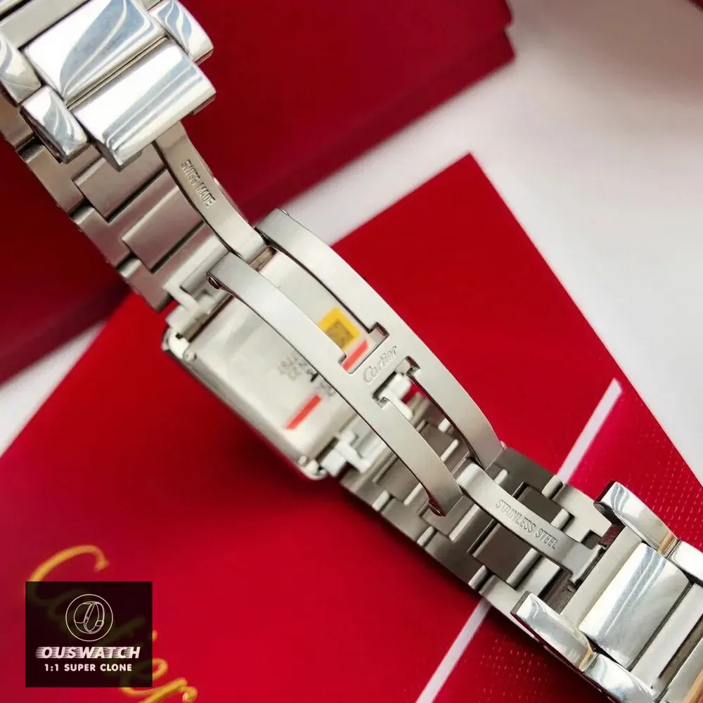 Super Clone Cartier Tank Must Watch Stainless Steel Buckle.