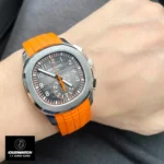 Super Clone Patek Philippe Aquanaut Black Watch Worn on the Wrist.