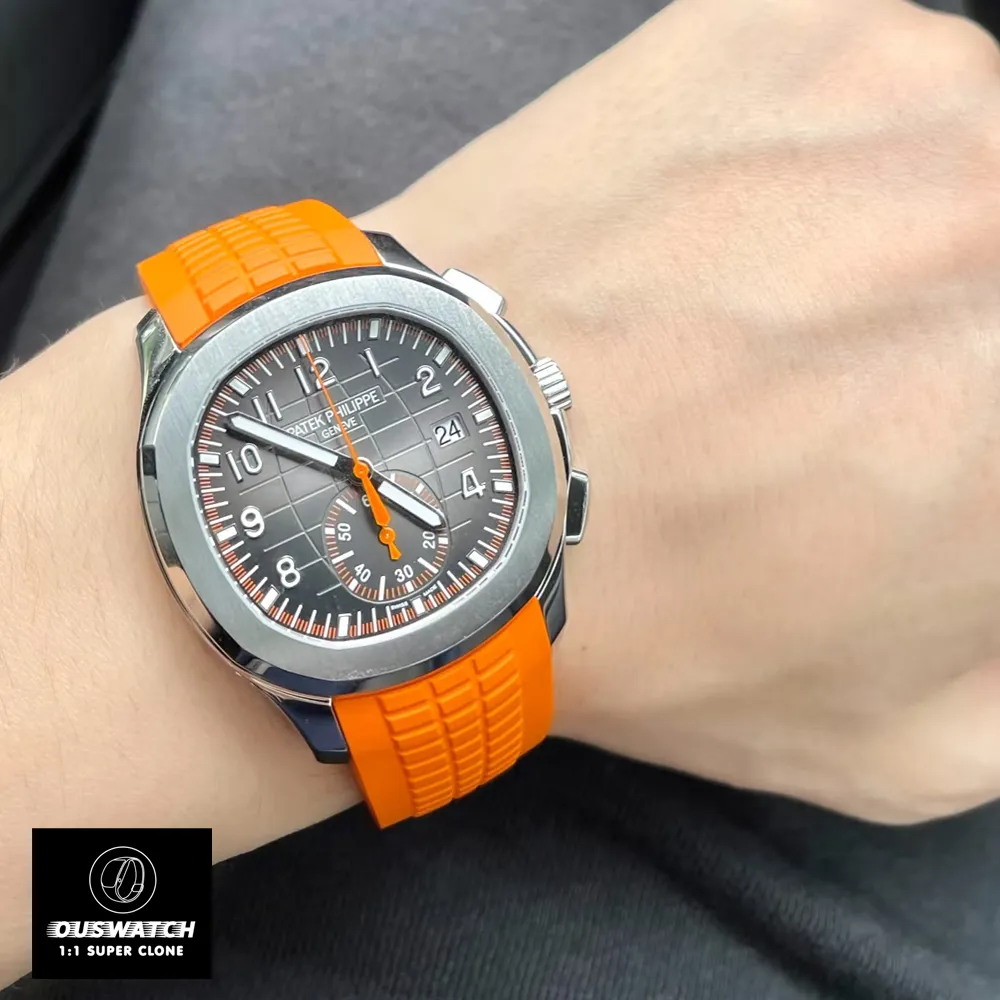 Super Clone Patek Philippe Aquanaut Black Watch Worn on the Wrist.