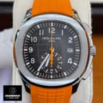 Super Clone Patek Philippe Aquanaut Black Watch Front View with Full Display