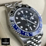 Super Clone Rolex Batgirl GMT Master II Watch Ceramic Bezel and Stainless Steel Case Details