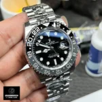 Super Clone Rolex Bruce Wayne GMT 126710GRNR black dial front view