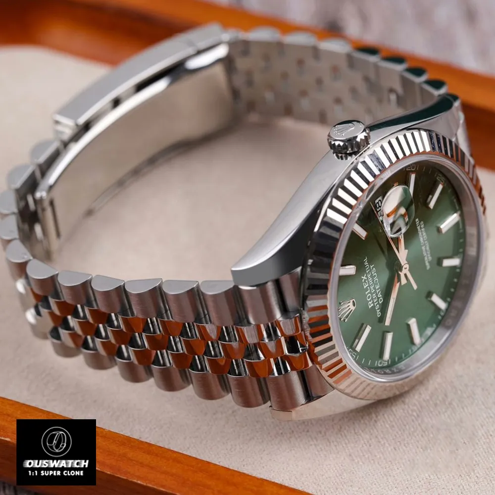 Super Clone Rolex Datejust Green watch with a 904L stainless steel Jubilee bracelet