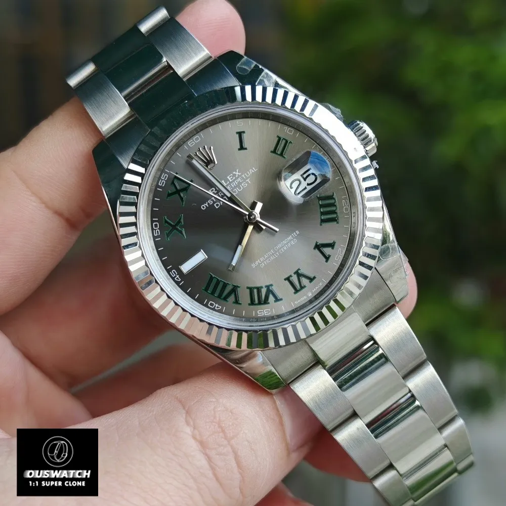 Super Clone Rolex Datejust Wimbledon watch with an Oystersteel case