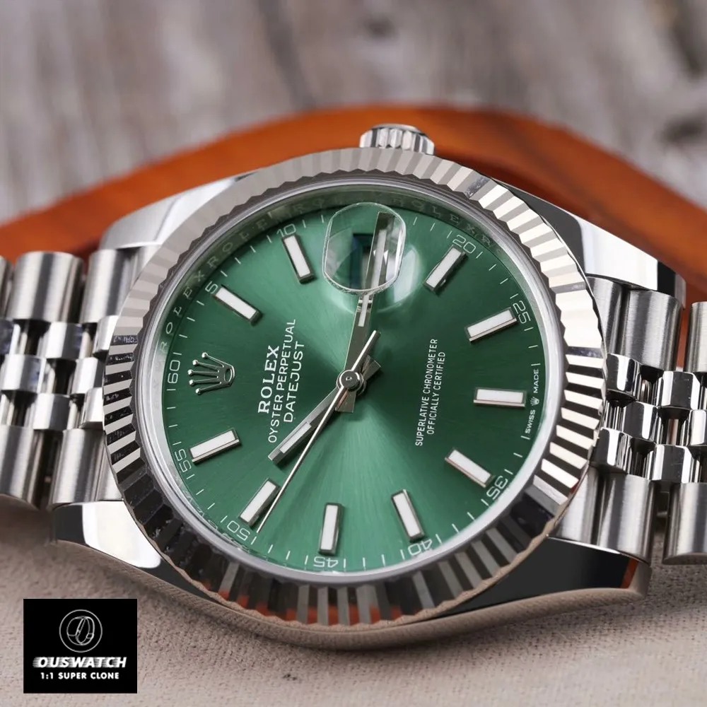 Super Clone Rolex Datejust luxury watch with a Mint Green dial
