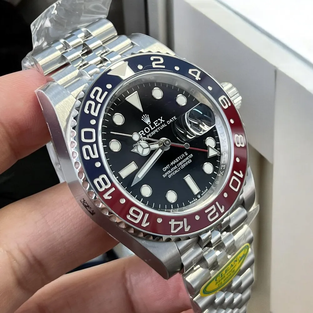 Super Clone Rolex Pepsi GMT Master II Watch Tilted Angle Display