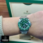Super Clone Rolex Submariner Hulk 1160LV Wrist Shot Display Image