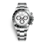 Rolex Daytona White Dial 116500LN Super Clone Watch 904L Stainless Steel Case, Black Ceramic Bezel, and Stainless Steel Bracelet