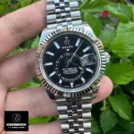 Replica Rolex Sky-Dweller m336934-0008 Black Dial at 110° - Precision Oystersteel Case & Rotating Bezel
