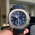 Front View of Replica Patek Philippe Aquanaut Blue Chronograph 5968G