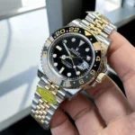 Rolex 126713GRNR Panoramic Display of Dial, Cerachrom Bezel, and Two-Colour Jubilee Bracelet.