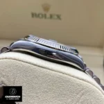 Super clone Rolex Blue Face Datejust 41mm m126334 Watch side view with Jubilee bracelet and the polished Oystersteel case.