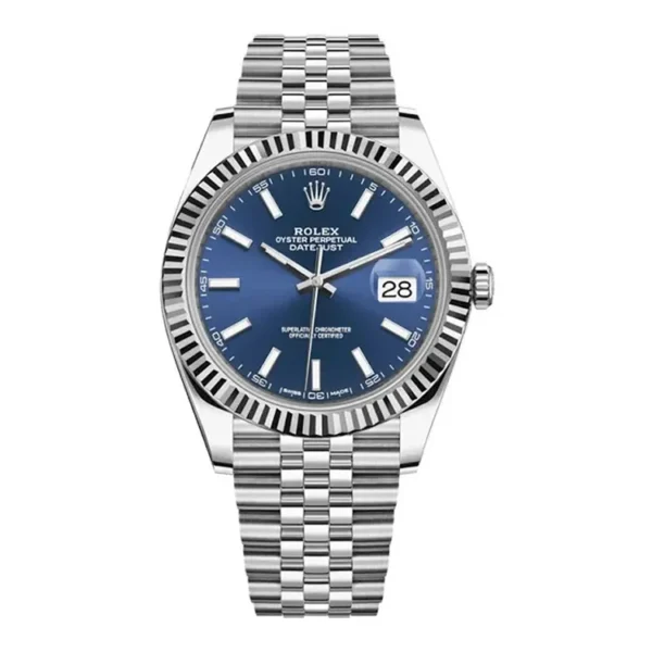 Rolex Datejust 41 Blue​ Dial Oystersteel M126334-0002 Watch, 904L Stainless Steel, Blue Dial, Jubilee Bracelet,Fluted Bezel