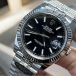 Rolex Datejust Black Dial 41mm 126334 Replica Watch - Close-up of the Black Dial