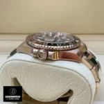 180-Degree View of the Super Clone Rolex GMT-Master II Root Beer 126715CHNR Watch, Featuring the Side Crown