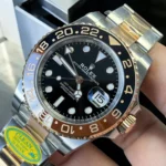 45-degree front view of the Super Clone Rolex GMT Root Beer 126711CHNR dial.