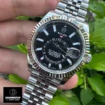 Replica Rolex Sky-Dweller m336934-0008 at 75° - Fluted Bezel andBlack Dial