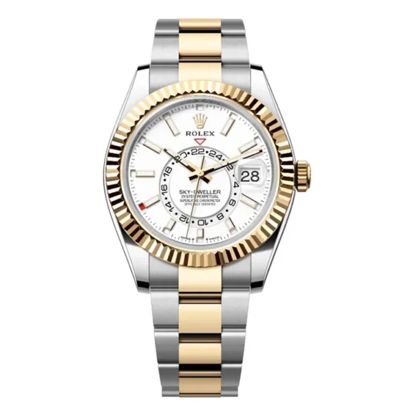 Rolex Sky Dweller white dial yellow gold and oystersteel Two Tone Watch