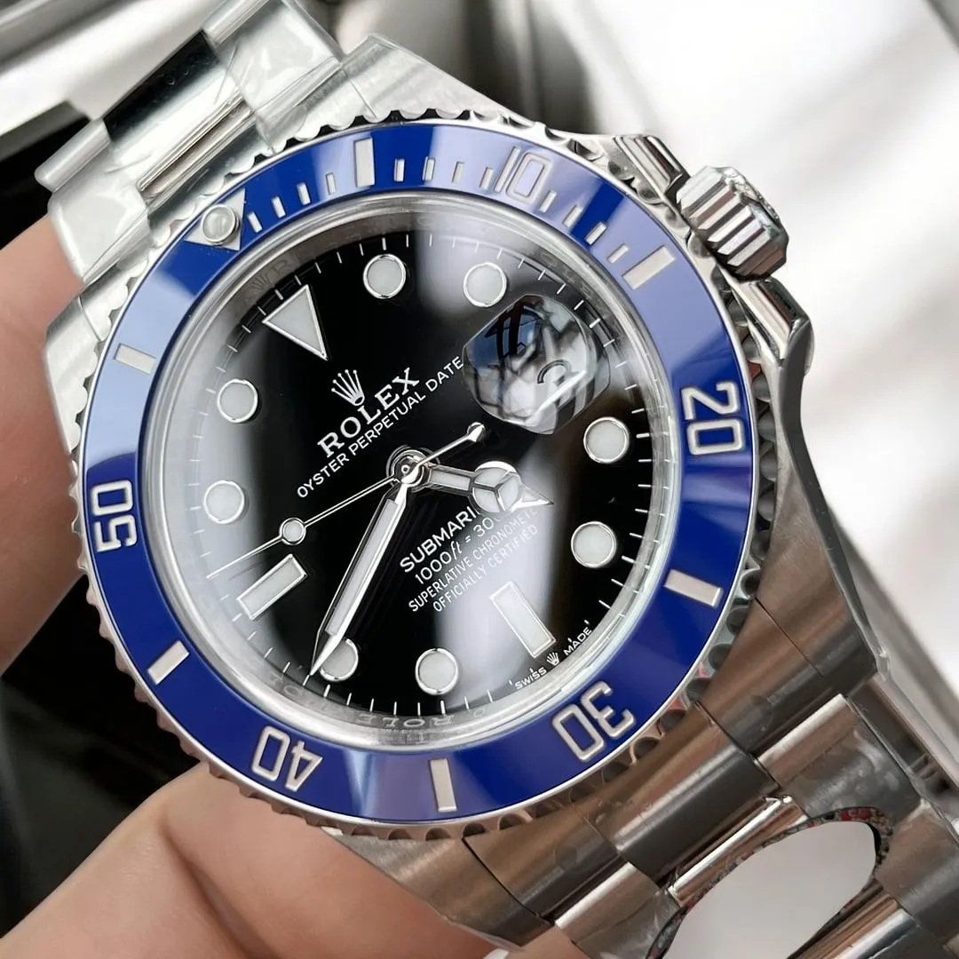 Super Clone Rolex Submariner 41mm Watch close-up of black dial