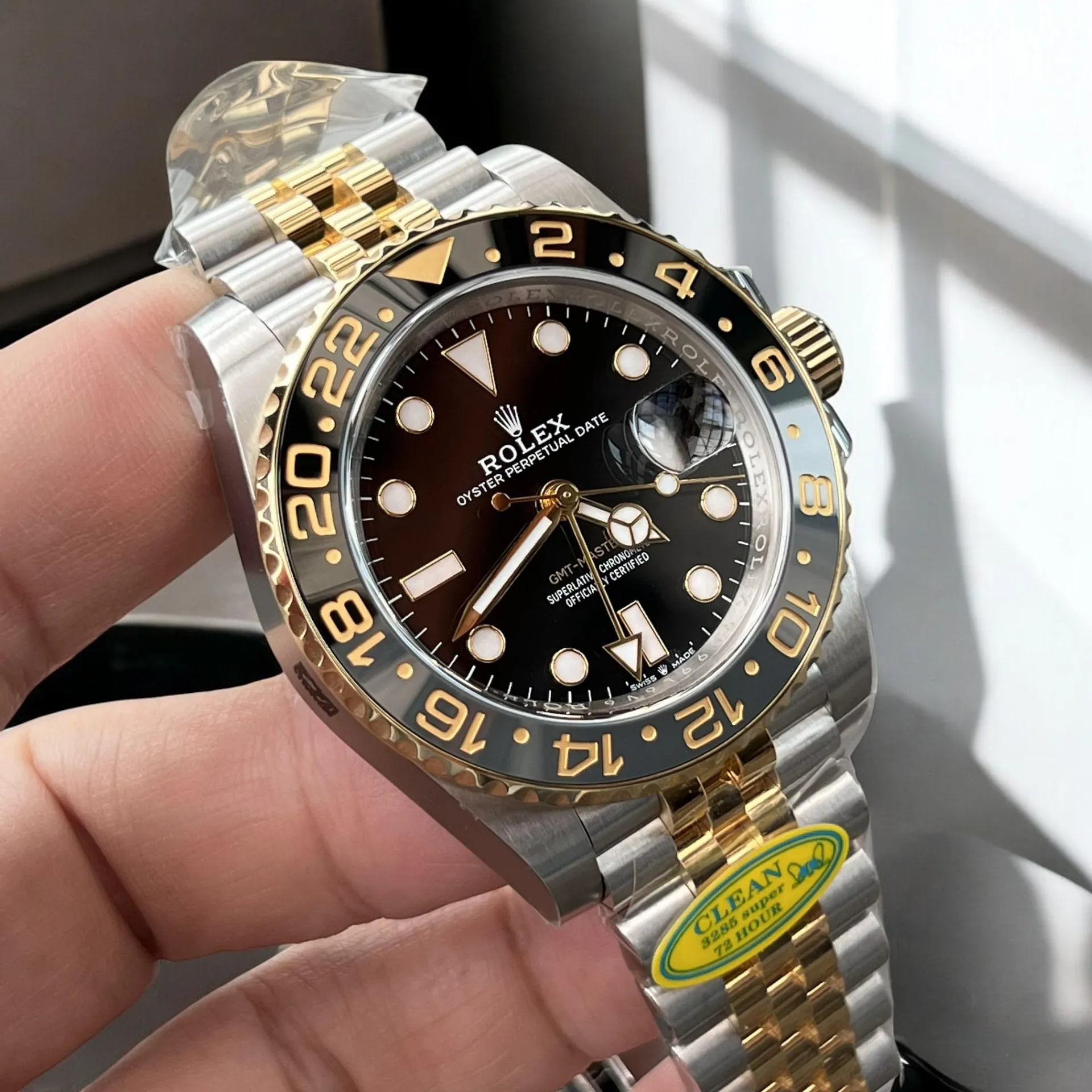 Rolex Watch Gold and Black 126713GRNR 120-Degree Angle Display