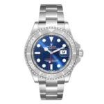 Super Clone Rolex Yacht Master Blue Dial 126622 watch, platinum bezel, Oystersteel case, black dial
