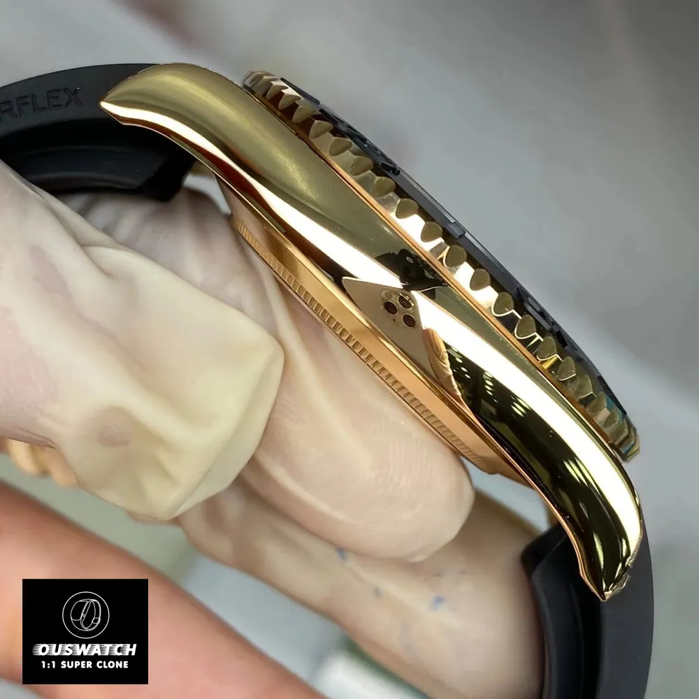 Close-up of Side Case on Rolex Yacht Master II Yellow Gold Watch