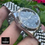 Replica Sky-Dweller m336934 Case Edge - 904L Steel & Fluted bezel