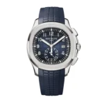 1:1 Super Clone Patek Aquanaut 5968G-001 Blue Dial - 18K White Gold Plated Case & Flyback Chronograph