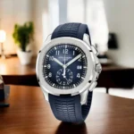 Super Clone Aquanaut 5968G Vertical Display - Gradient Blue Dial and Composite Strap Detail