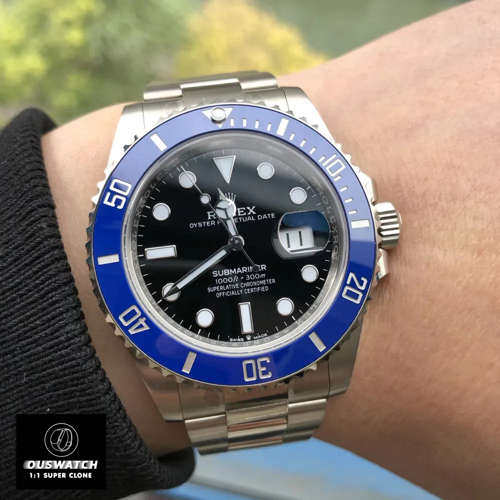 Wearing the Rolex Blue Submariner Date 126619LB Watch