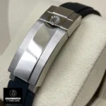 Rolex 126519LN Oysterflex rubber strap and clasp detail.