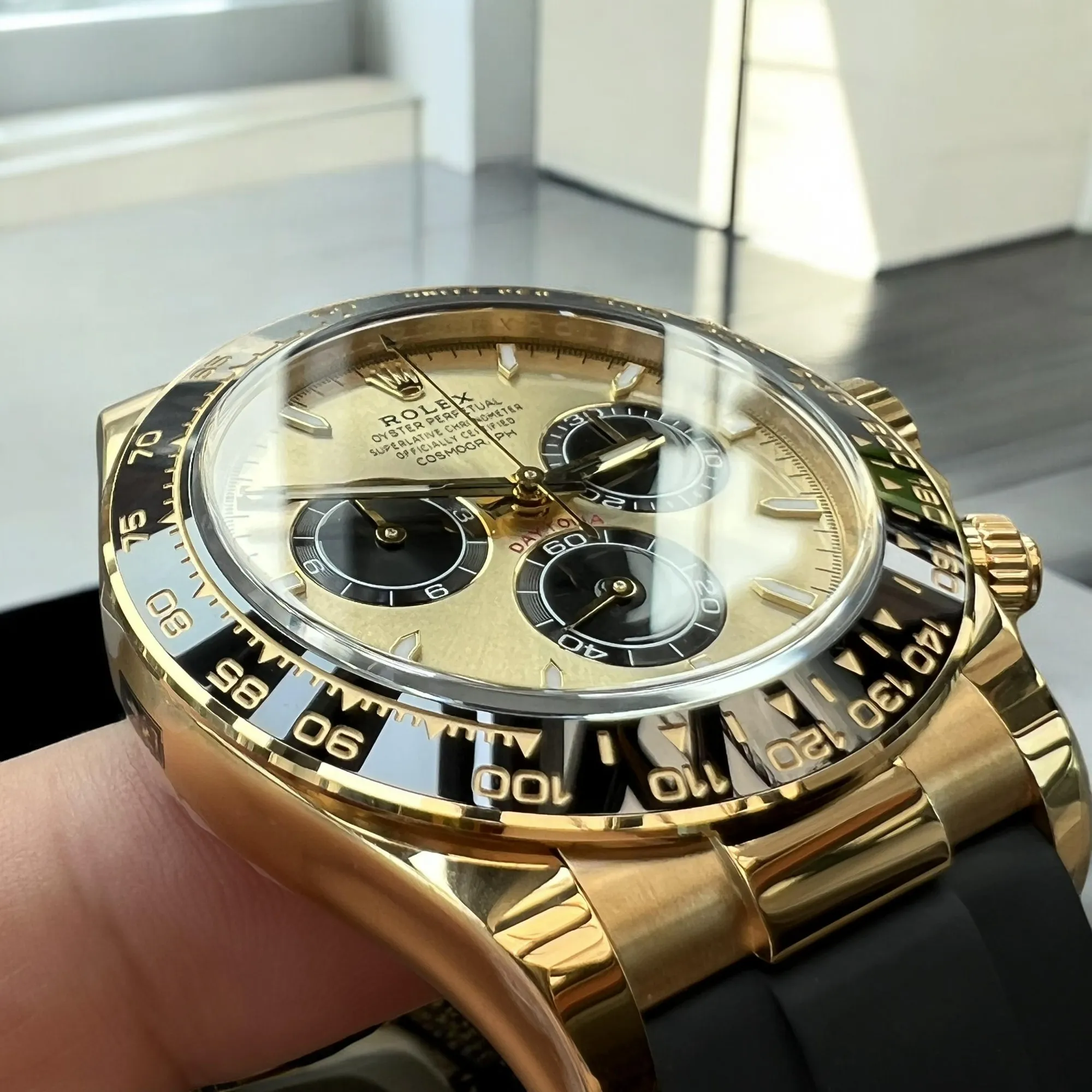 Rolex Daytona 126518LN Yellow Gold Case & Black Cerachrom Bezel