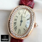 Micro-engraved Dial Close-up - Cartier Baignoire Replica Watch WJBA0031 with Sword-shaped Hands