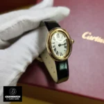 Front view of Cartier Baignoire WGBA0017 watch dupe with minimalist dial layout